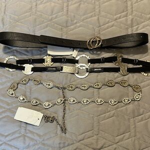 O/S ⭐️3 NWT Adjustable Dress Belts. See measurements